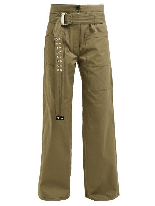 Matchesfashion.com La Fetiche - David Wide Leg Utility Cotton Trousers - Womens - Khaki