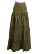 Stella Jean Tiered Cotton-blend Maxi Skirt
