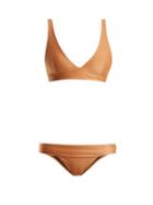 Matchesfashion.com Haight - Low Rise Triangle Bikini - Womens - Gold