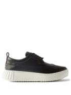 Primury - Pave Panelled Leather Trainers - Womens - Black