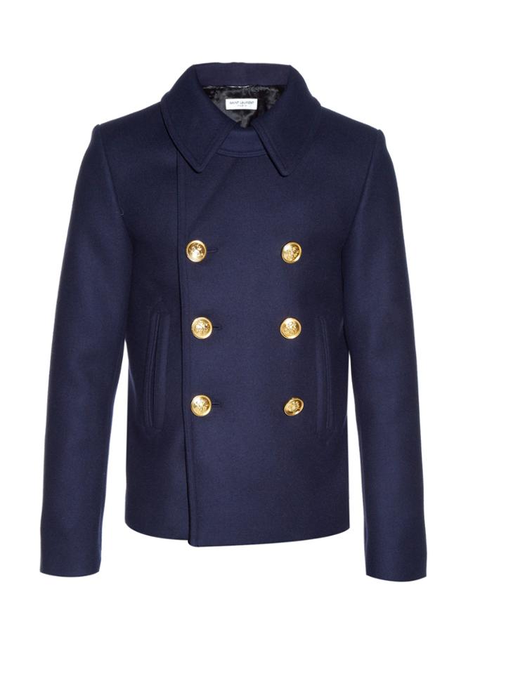 Saint Laurent Double-breasted Wool Pea Coat