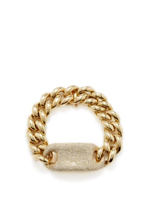Shay - Id Diamond & 18kt Gold Bracelet - Womens - Yellow Gold