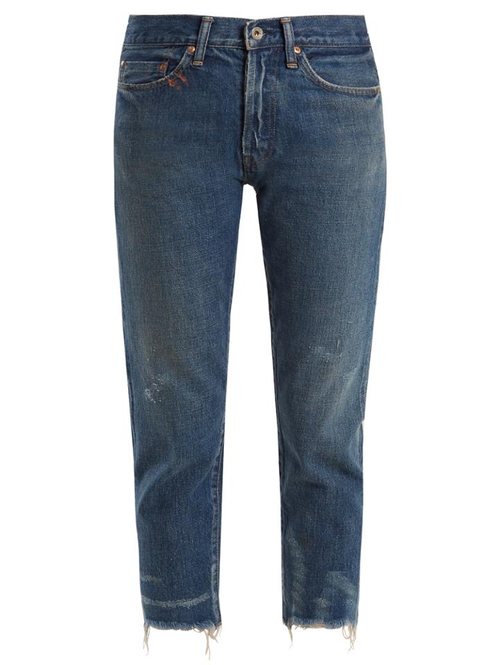 Chimala Mid-rise Frayed-hem Distressed Jeans