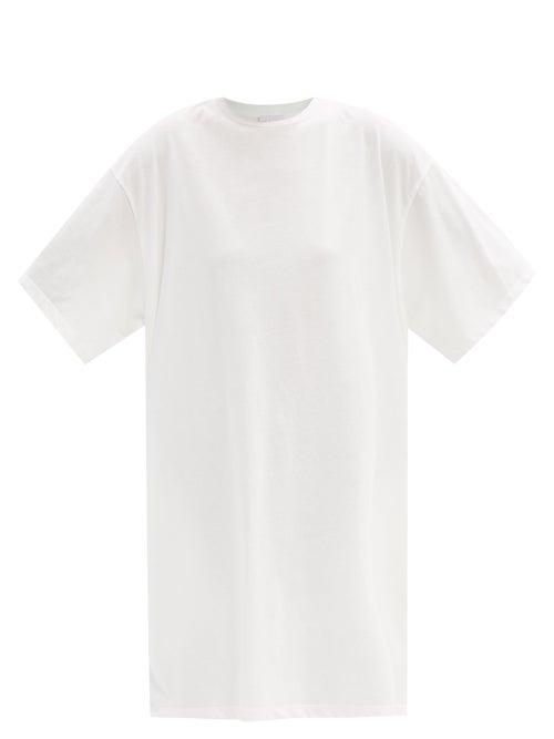 Raey - Recycled-yarn Knee-length T-shirt Dress - Womens - White