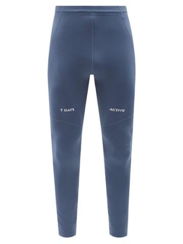 7 Days Active - Endurance Panelled Nylon-blend Running Leggings - Mens - Blue
