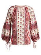 Matchesfashion.com D'ascoli - Creole Cotton Blouse - Womens - Red Print
