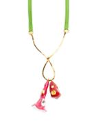 Matchesfashion.com Marni - Crystal-embellished Enamel Pendant Necklace - Womens - Green