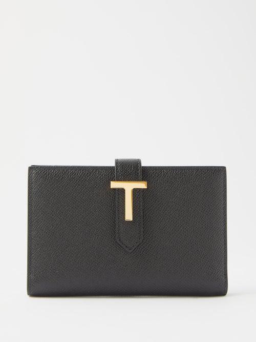 Tom Ford - T Strap Grained-leather Bi-fold Wallet - Mens - Black
