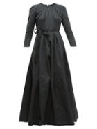Matchesfashion.com Brock Collection - Pia Tie Waist Taffeta Dress - Womens - Black