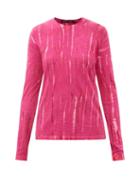 Proenza Schouler - Tie-dyed Cotton-jersey Long-sleeved T-shirt - Womens - Pink