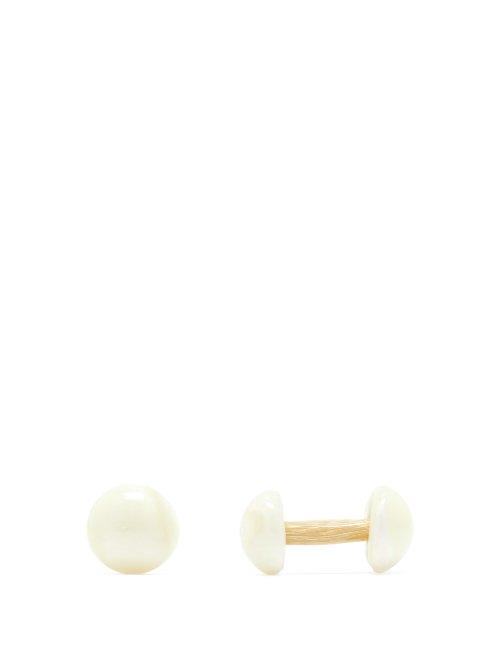 Matchesfashion.com Samuel Gassmann - Horsehair And Mother Of Pearl Cufflinks - Mens - White