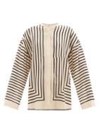 Totme - Stripe-print Silk-crepe Blouse - Womens - Beige Multi