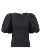 Matchesfashion.com Sea - Marianne Puff-sleeve Cotton Top - Womens - Black