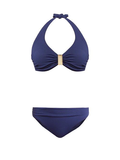 Matchesfashion.com Melissa Odabash - Provence Underwired Halterneck Bikini - Womens - Navy