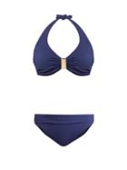 Matchesfashion.com Melissa Odabash - Provence Underwired Halterneck Bikini - Womens - Navy