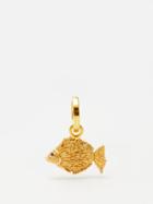 Begm Khan - Mini Fish 24kt Gold-plated Single Hoop Earring - Womens - Yellow Gold