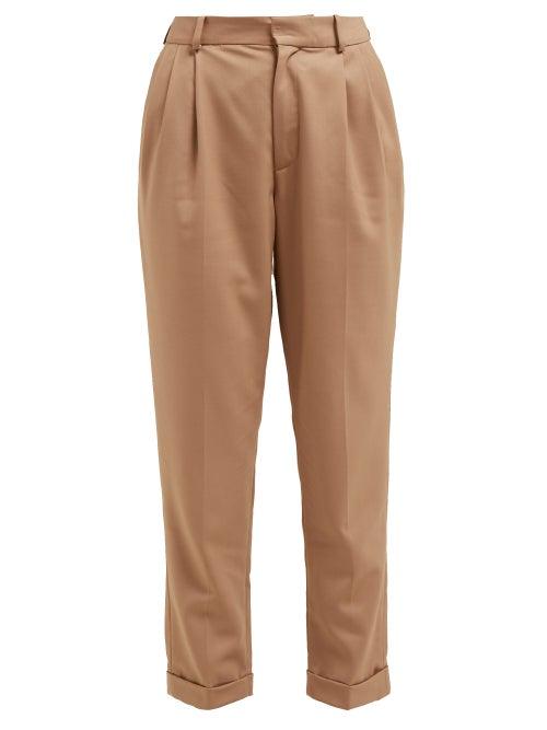 Matchesfashion.com Nili Lotan - Montana Pleated Twill Trousers - Womens - Camel