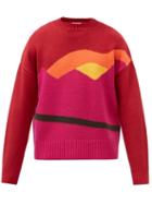 Jw Anderson - Landscape-jacquard Wool-blend Sweater - Mens - Red Multi