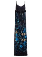 Matchesfashion.com Prada - Sequinned Silk Chiffon Gown - Womens - Blue Multi