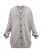 Matchesfashion.com Maison Margiela - Longline Wool Jersey Cardigan - Womens - Grey