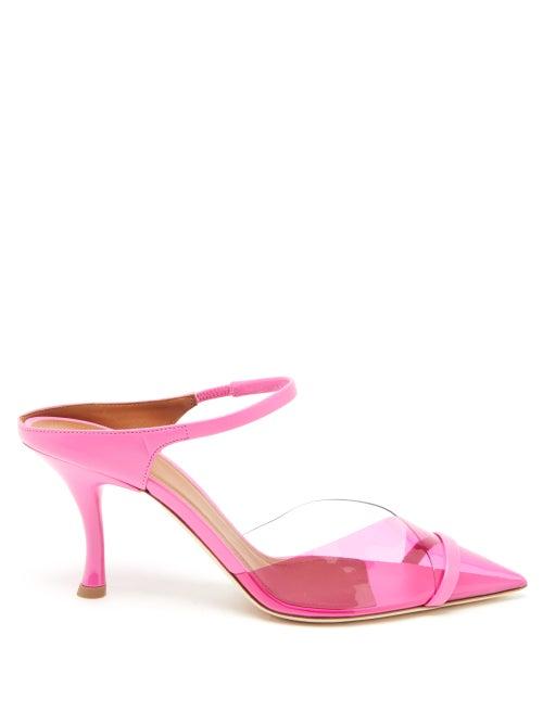 Malone Souliers - Iona Point-toe Pvc And Leather Mules - Womens - Pink