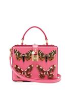 Dolce & Gabbana Crystal And Butterfly-print Leather Box Bag
