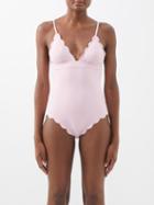 Marysia - Santa Clara Scalloped-edge Swimsuit - Womens - Light Pink