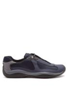 Matchesfashion.com Prada - America's Cup Low Top Mesh Panelled Trainers - Mens - Navy