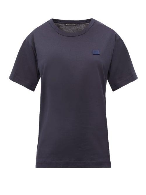 Matchesfashion.com Acne Studios - Nash Face Cotton-jersey T-shirt - Womens - Navy