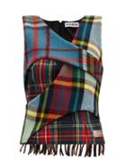 Matchesfashion.com Rave Review - Upcycled Checked-wool Top - Womens - Red Multi