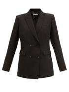 Matchesfashion.com Another Tomorrow - Double-breasted Organic Linen-blend Twill Jacket - Womens - Black