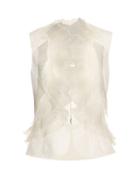 Oscar De La Renta Ruffled And Pleated Silk-faille Top