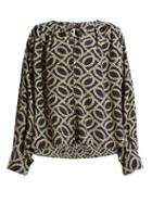 Matchesfashion.com Isabel Marant - Amba Cog Print Crepe Blouse - Womens - Black White