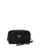 Matchesfashion.com Prada - Leather And Nylon Wash Bag - Womens - Black