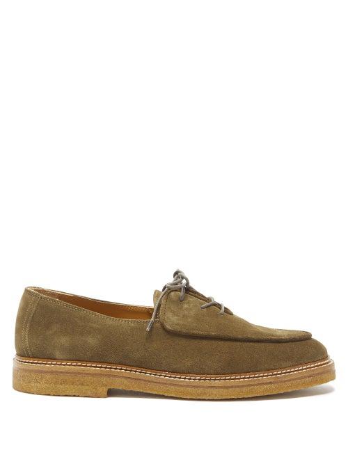 Jacques Solovire - Olivier Suede Derby Shoes - Mens - Green