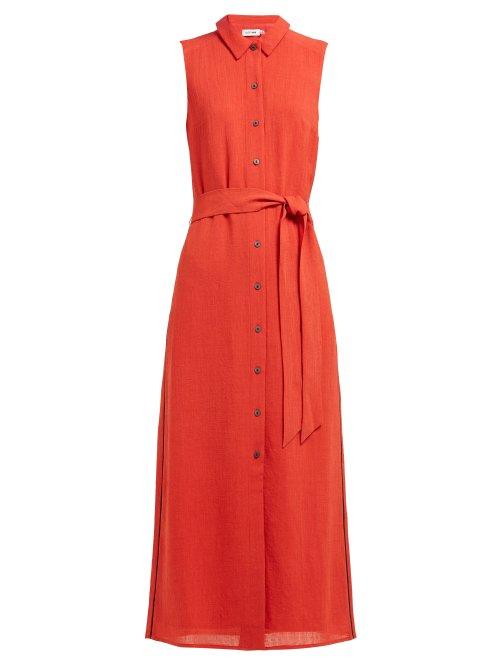 Matchesfashion.com Cefinn - Tie Waist Piped Voile Dress - Womens - Red Multi