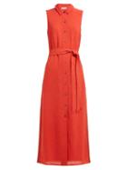 Matchesfashion.com Cefinn - Tie Waist Piped Voile Dress - Womens - Red Multi