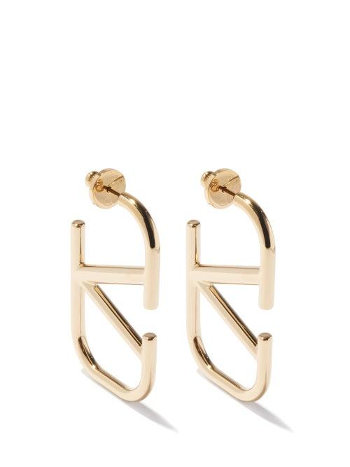 Valentino Garavani - V-logo Hoop Earrings - Womens - Gold