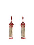 Matchesfashion.com Etro - Bead Embellished Drop Earrings - Womens - Red
