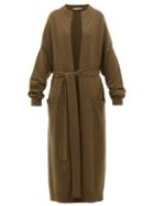 Matchesfashion.com Extreme Cashmere - No.105 Big Coat Cashmere Blend Cardigan - Womens - Dark Khaki