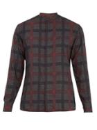 Etro Stand-collar Knit-print Checked Shirt