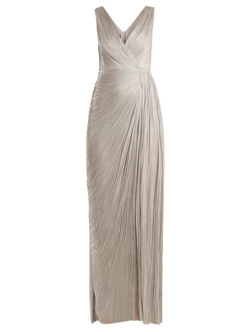 Matchesfashion.com Maria Lucia Hohan - Malou Pleated Silk Gown - Womens - Silver