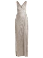 Matchesfashion.com Maria Lucia Hohan - Malou Pleated Silk Gown - Womens - Silver