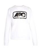 Matchesfashion.com A.p.c. - Vince Logo Print Cotton Sweatshirt - Mens - White
