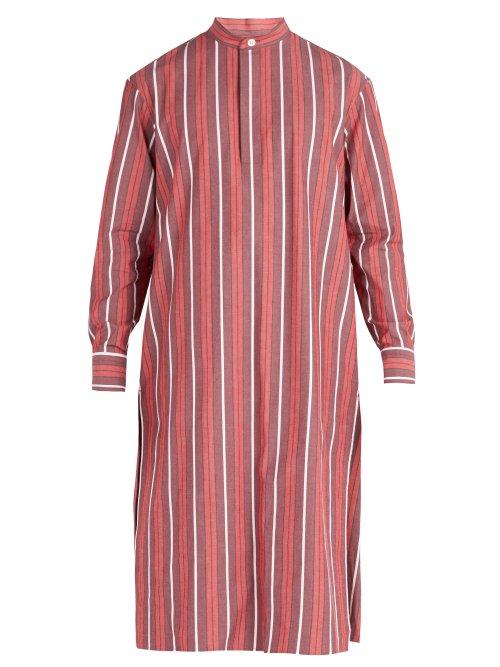 Matchesfashion.com Connolly - Striped Cotton Blend Tunic Shirt - Mens - Red Multi