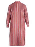 Matchesfashion.com Connolly - Striped Cotton Blend Tunic Shirt - Mens - Red Multi