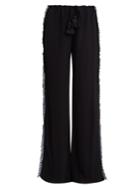 Figue Simone Straight-leg Fringed Crepe Trousers