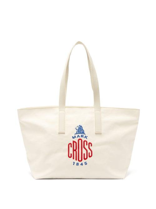 Matchesfashion.com Mark Cross - Weatherbird Embroidered-logo Canvas Tote Bag - Womens - White