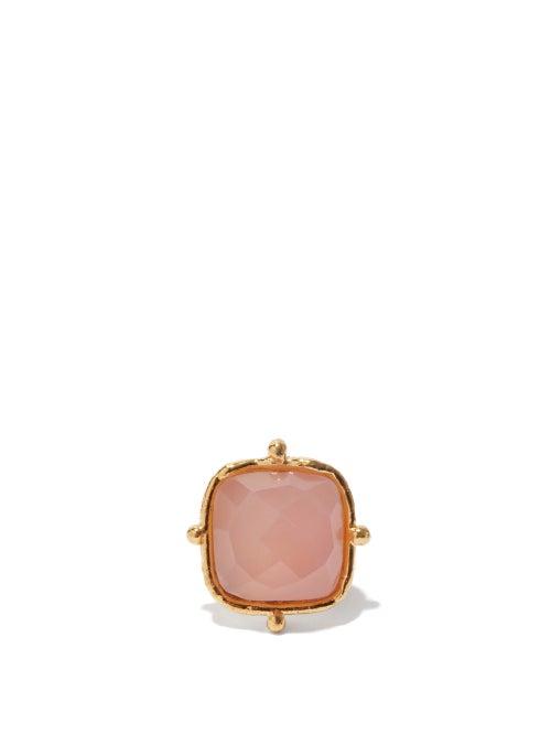 Matchesfashion.com Sylvia Toledano - Coussin Rose-quartz Ring - Womens - Pink Gold