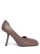 Balenciaga - Void Square-toe Leather D'orsay Pumps - Womens - Nude